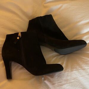 Talbots Black Suede Ankle Booties